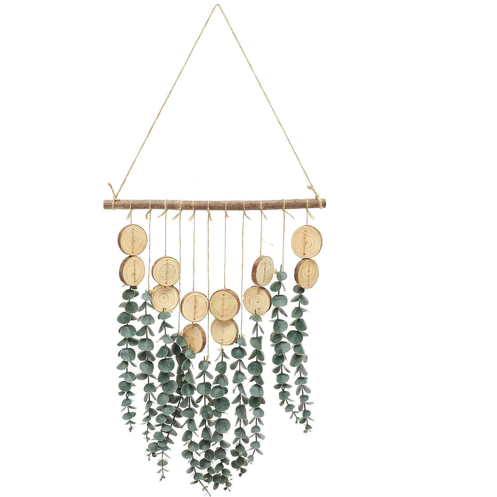 

Eucalyptus Leaf Wall-Mounted Artificial Hanging Decor Realistic Green Leaf Ornament Fake Plant Decor for Home Office Wedding