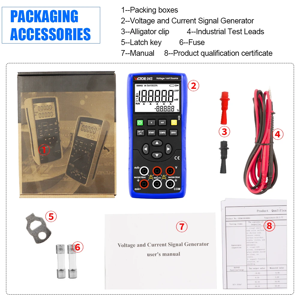 04S Voltage Current Signal Generator Backlight Flashlight Analog Output Industrial Electrical Function Multimeter Simulate Meter