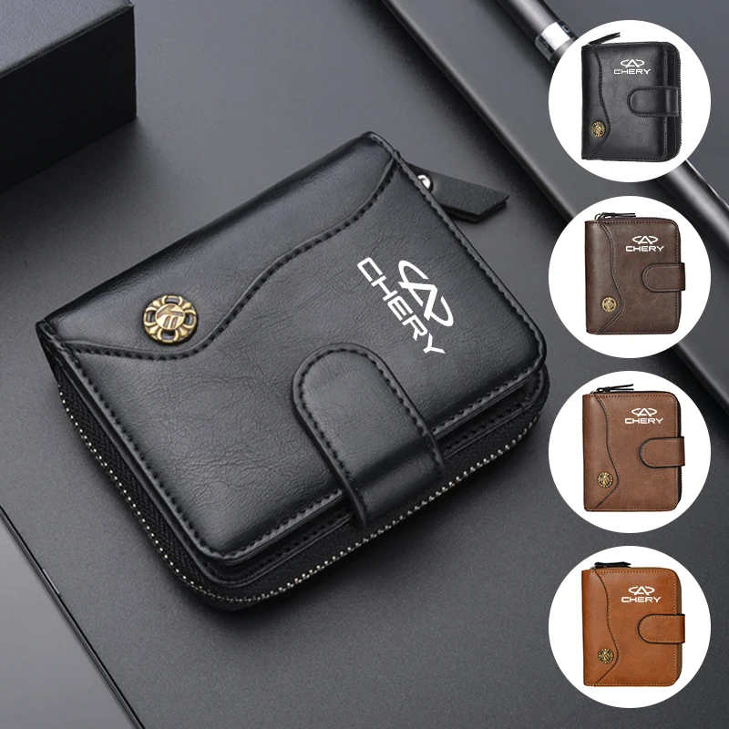 

Car Men's Card Case Wallet Coin Purse Ticket Holder Cash Bag Accessories For Chery Tiggo 7 Pro 8 4 5 3 2 T11 5X Amulet Fora QQ