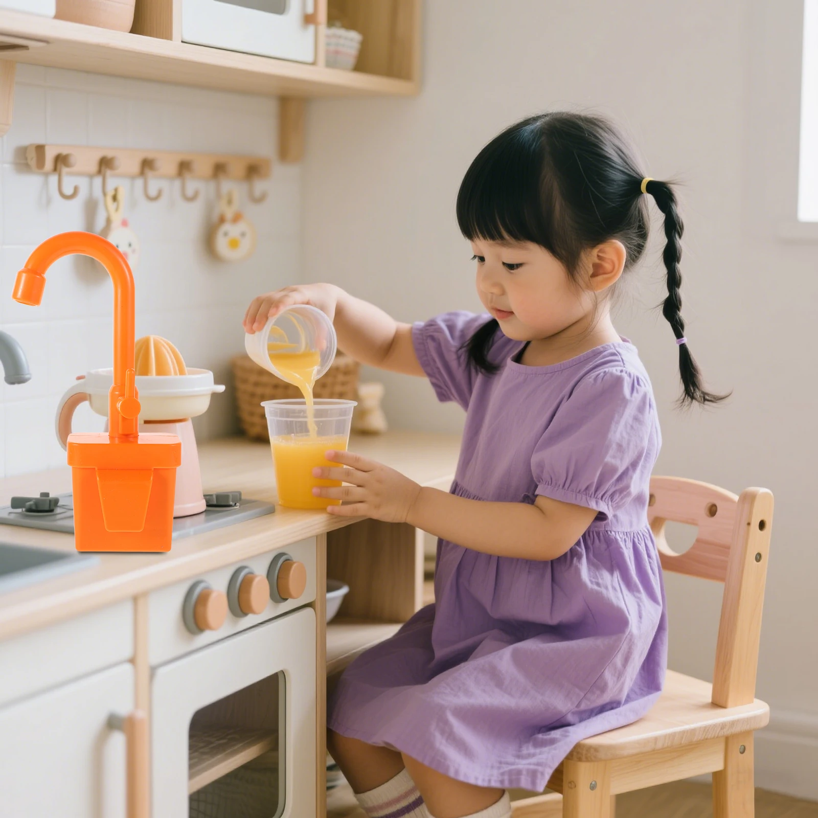 

2 Pcs Simulated Faucet Kids Toy Kitchen Sink Replacement Play Accessories Cosplay Child