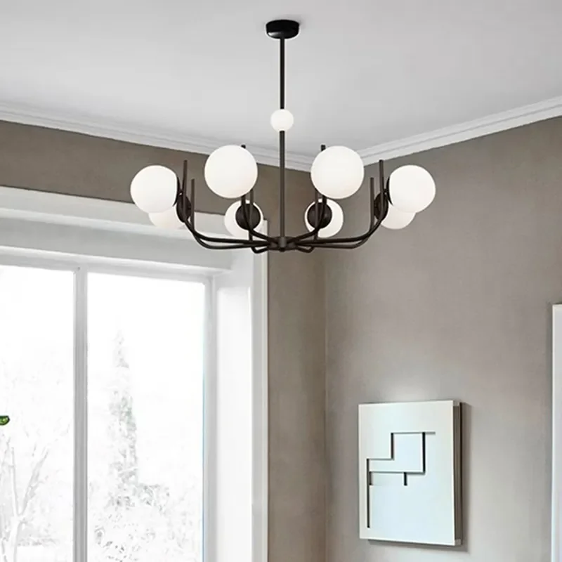French Modern Simple Molecular Pendant Lights Cream Style Magic Bean Chandeliers Foyer Bedroom Dining Room Hanging Ceiling Lamps