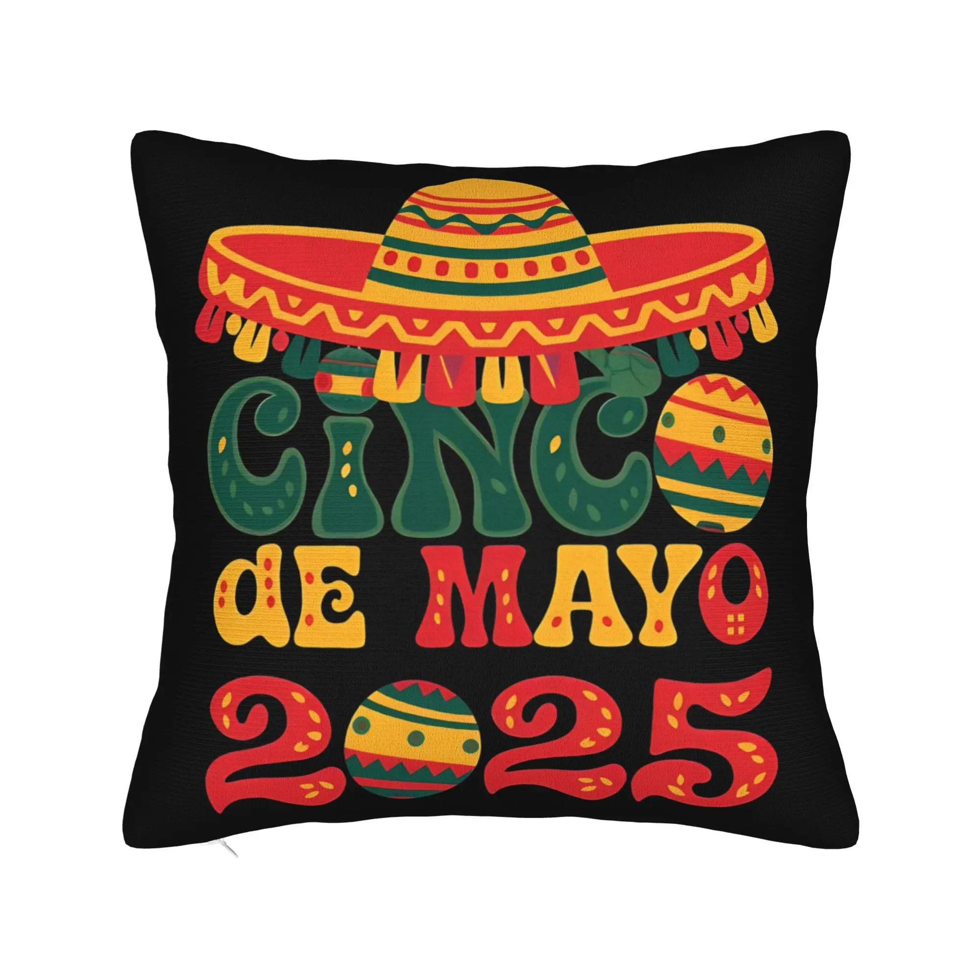 Let's FIESTA Party Printed Pillow Case Mexican Amigo Cinco De Mayo Sombrero Morden Pillow Cover Soft Pillowcases