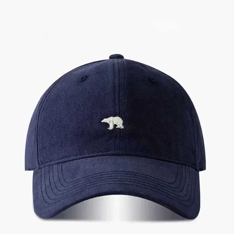 Big Head Baseball Cap Embroidery Polar Bear XL Size Sun Visor Cap Unisex Casual Solid Colors Fisherman Cap Woman Man Beach Hat