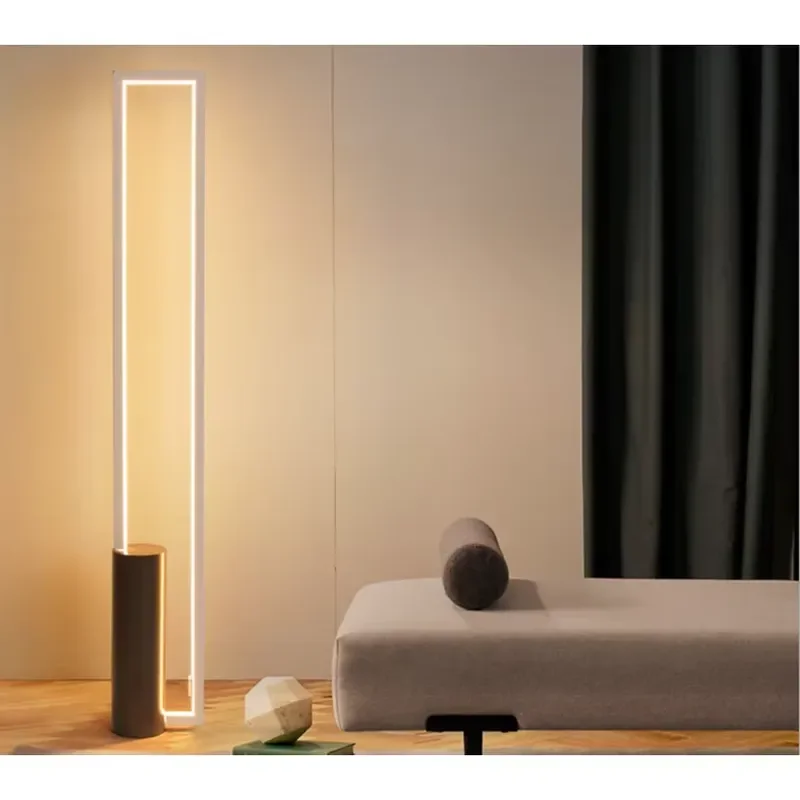 Rectangle Frame Floor Lamp Postmodern Style Loft Vertical Design Modern Standing Light for Living Room Bedroom Home Decor