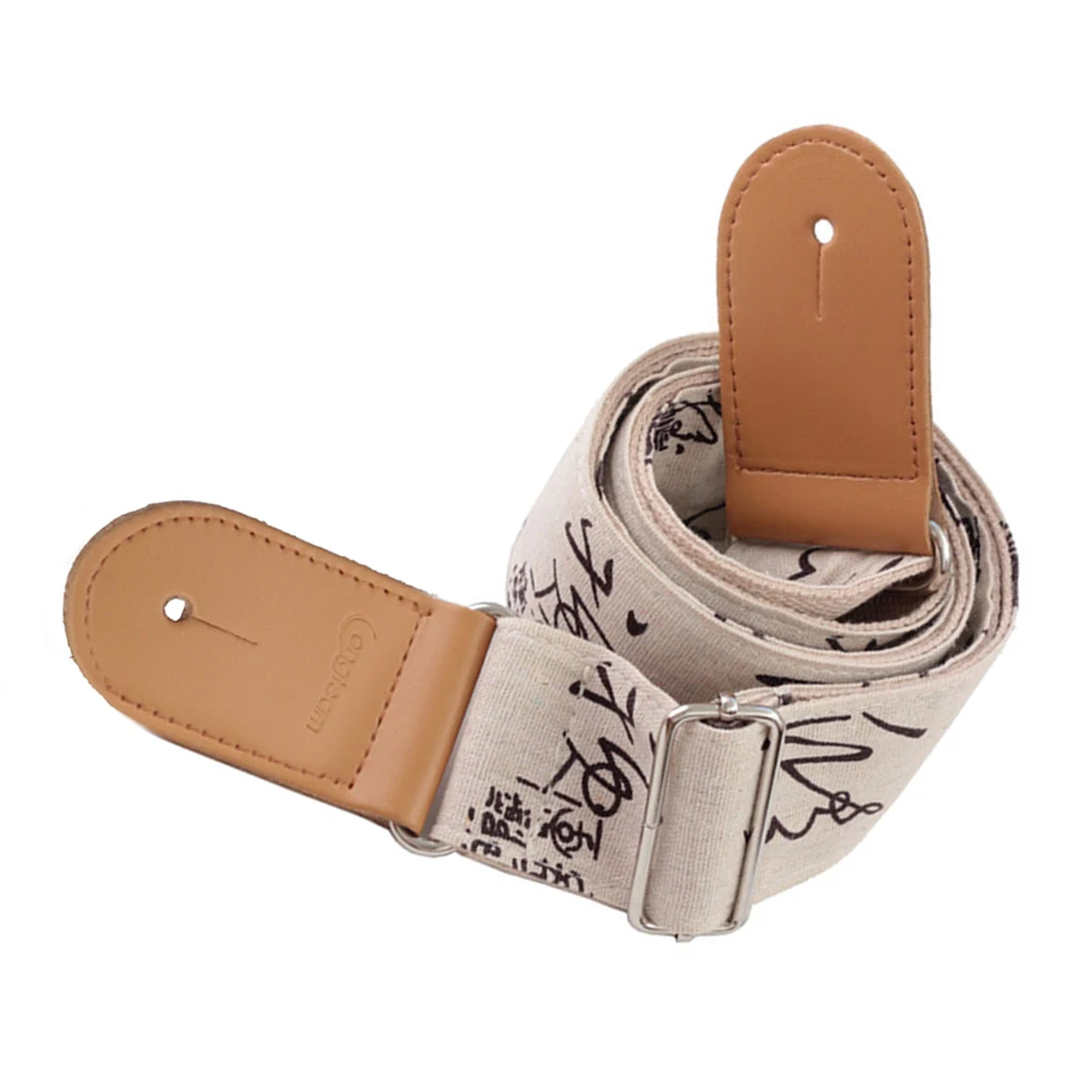 

Cotton and Linen Guitar Shoulder Straps Electric Accessories Bass Double Tip with Adjustable Woven Man