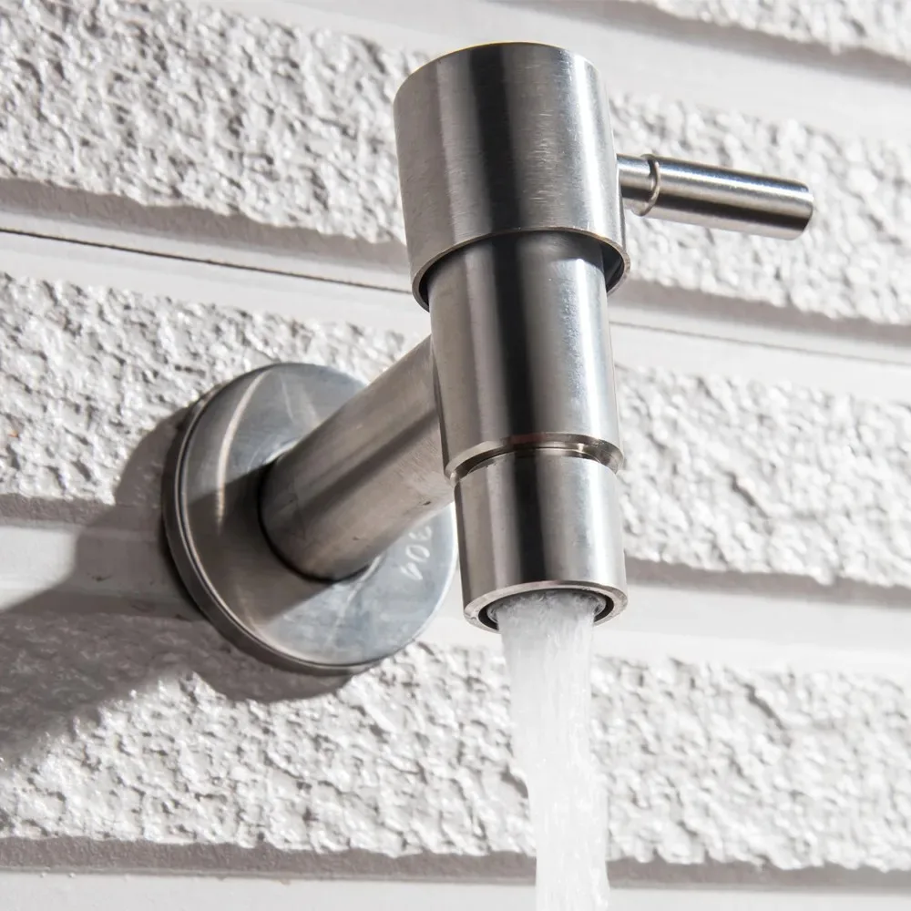 

Wall Mounted Washing Machine Faucet T Shape Extended Garden Bibcock Quick-opening 304 Stainless Steel Kitchen Sink Faucet