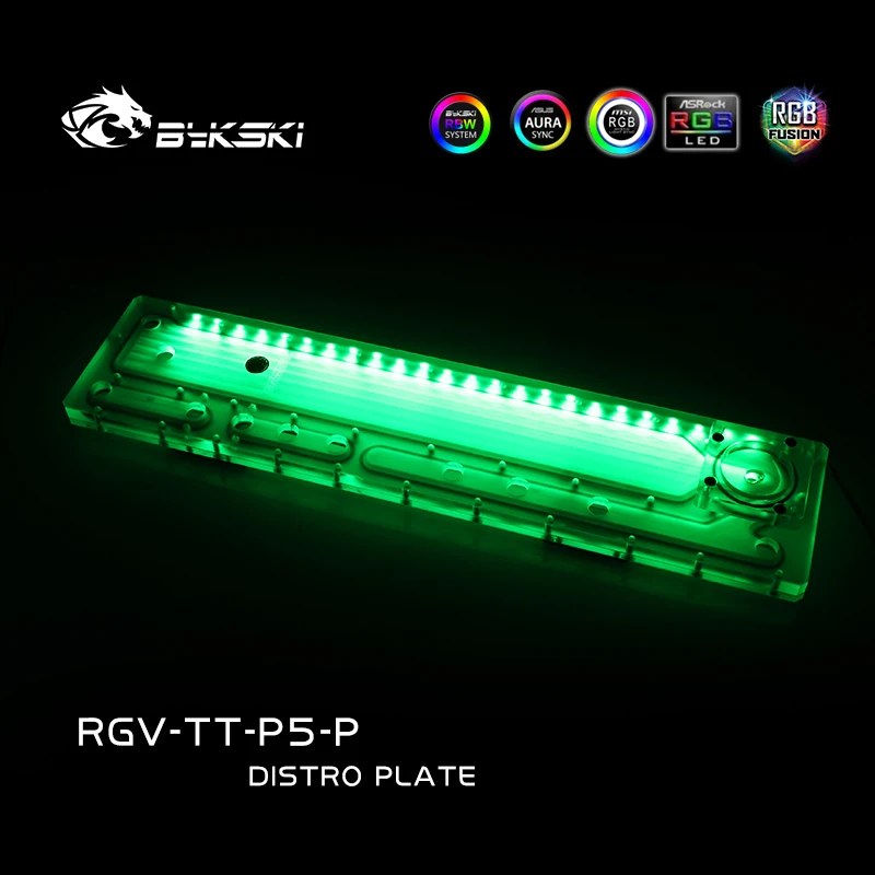 Bykski Distro Plate do obudowy TT P5, 480 rozwiązanie pętli chłodzenia wodą chłodnicy, synchronizacja RGB 12V/5V, RGV-TT-P5-P