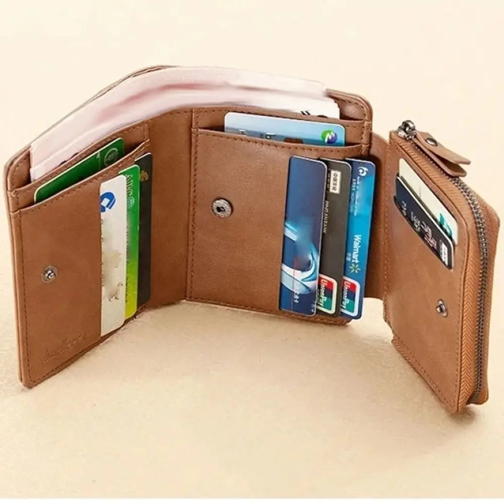 

Fashion Purse Men PU Wallet Zipper Card Brand Business Clutch Bag Large Capacity Folded Wallet Bag ID Card Holder Unisex