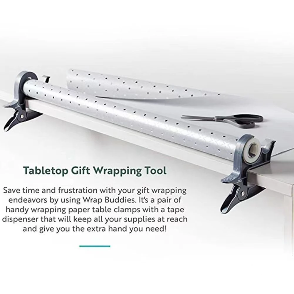 ชั้นวางกระดาษเครื่องตัดเทปเครื่องมือห่อของขวัญแบบตั้งโต๊ะ4ชิ้นสำหรับห่อของขวัญวันคริสต์มาส