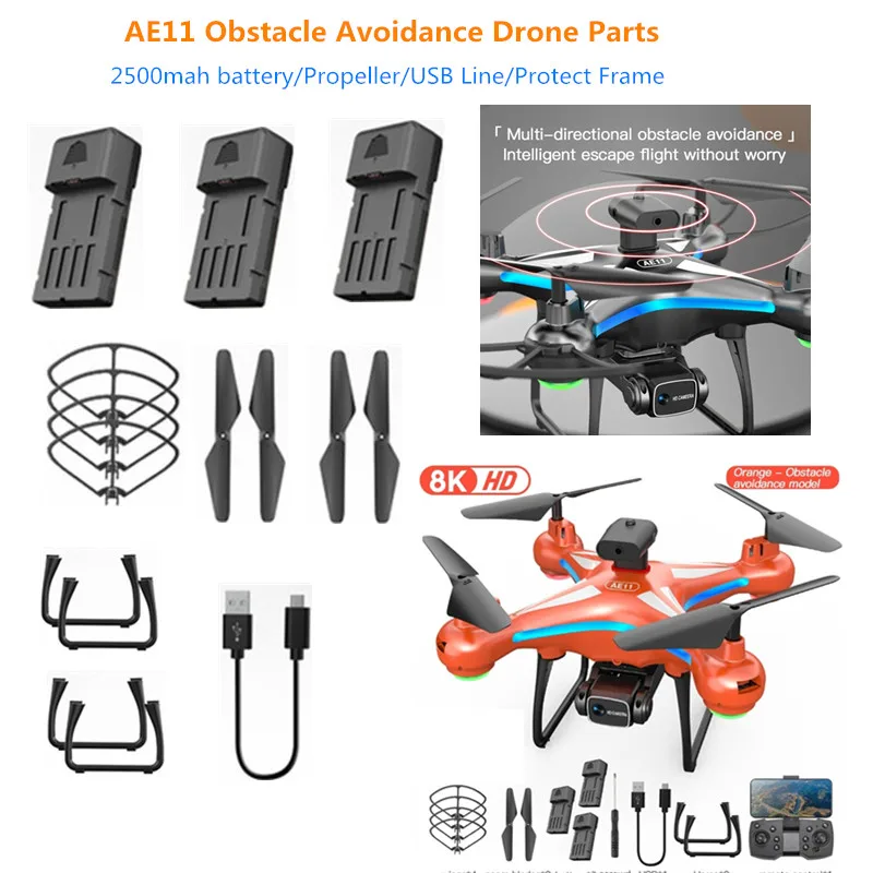 

AE11 drone Battery 2500mAh battery propeller for AE11 Obstacle Avoidance Drone Accessories AE11 Dron Battery Blades AE11 RC Dron