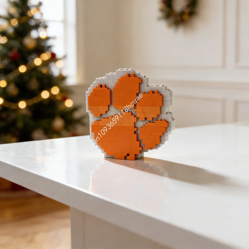 

613pcs MOC Clemson Paw Model Building Blocks Construction Assemble DIY Creative Christmas Gift Idea Brick Kids Toys Education