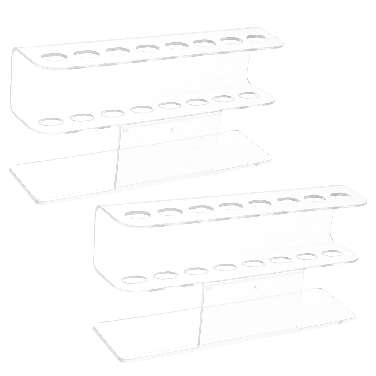 Soporte organizador de herramientas para uñas de acrílico transparente, soporte para pinzas con 8 ranuras, estante para brochas de maquillaje, soporte de exhibición para decoración de uñas, accesorios de salón, 2 uds.