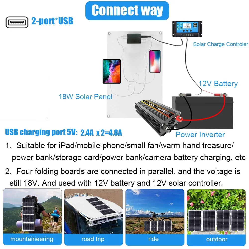 Imagem -05 - Kit de Painel Solar 10000w 12000w 12v a 110v 220v Inversor de Energia de Onda Senoidal Pura Controlador de Carregador de Bateria para rv Viagem Van Campista