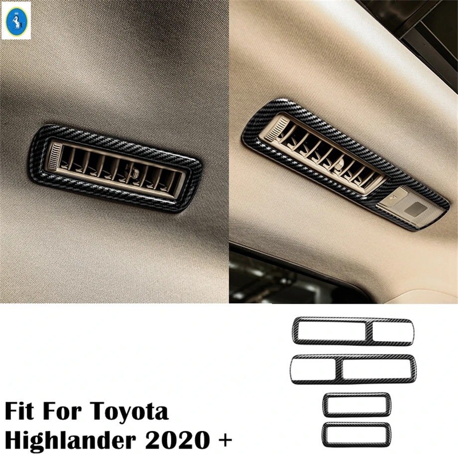 

Carbon Fiber Look Roof Air Conditioning AC Panel Frame Cover Trim Fit For Toyota Highlander 2020 - 2024 ABS Accessories Interior