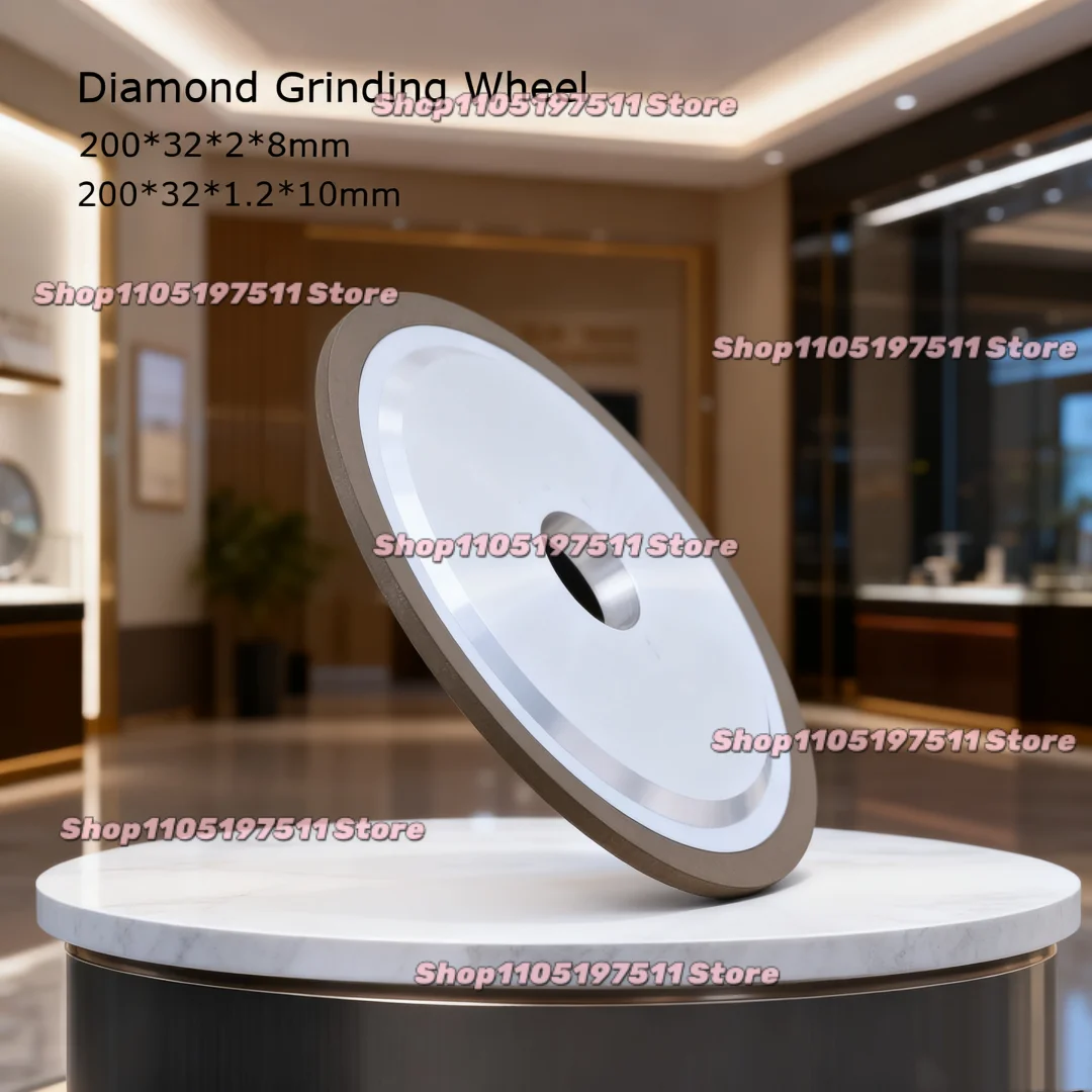 SDC Parallel 14A1 Resin Diamond Grinding Wheel Abrasive Disc for Tungsten Steel Alloy Ceramic Glass 200x32x1.2x10mm 200x32x2x8mm
