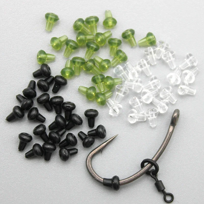 

50pcs Carp Fishing Accessories Fishing Hook Stop Beads Micro Ring Swivel Stopper Pop UP Boilies For Carp Ronnie Hair Rig Stops