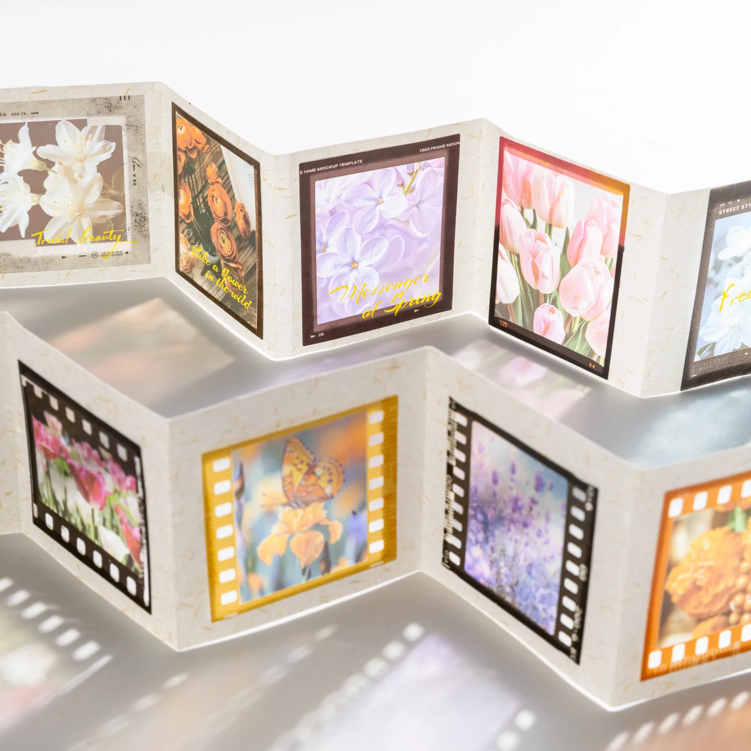 20 Flower Camera Film Sticker Decorative Filmstrip Scrapbook Sticker Photo Frame Sticker for Journaling Arts Crafts Decoration