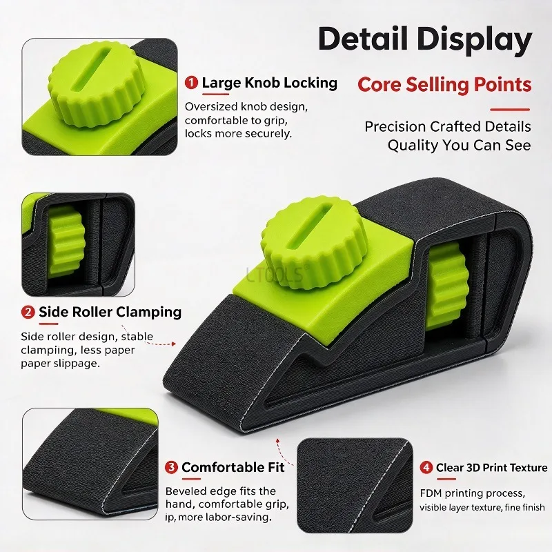 Adjustable 3D Printed Hand Sandpaper Holder Hand Sanding Pad Wood Finishing Shaping Edge Trimming Portable Hand Sanding Block