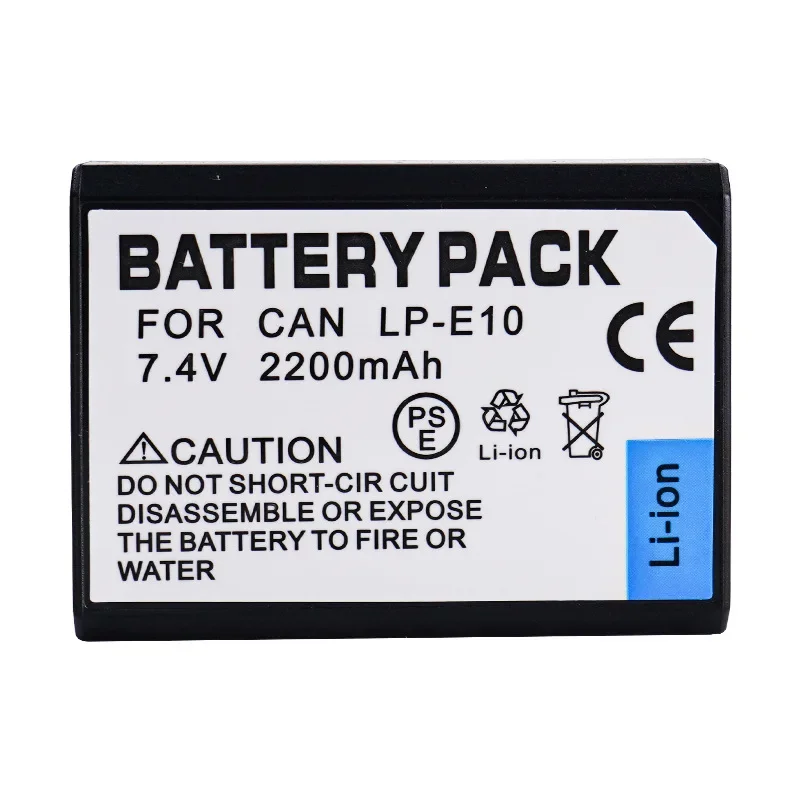 Batterie pour appareil photo numérique pour IL EOS 1100D sous D 1300D 2000D 4000D Rebel T3 T5 T6 KISS X50 X70 7.4V 2200mAh LP-E10 LPE10 LP E10