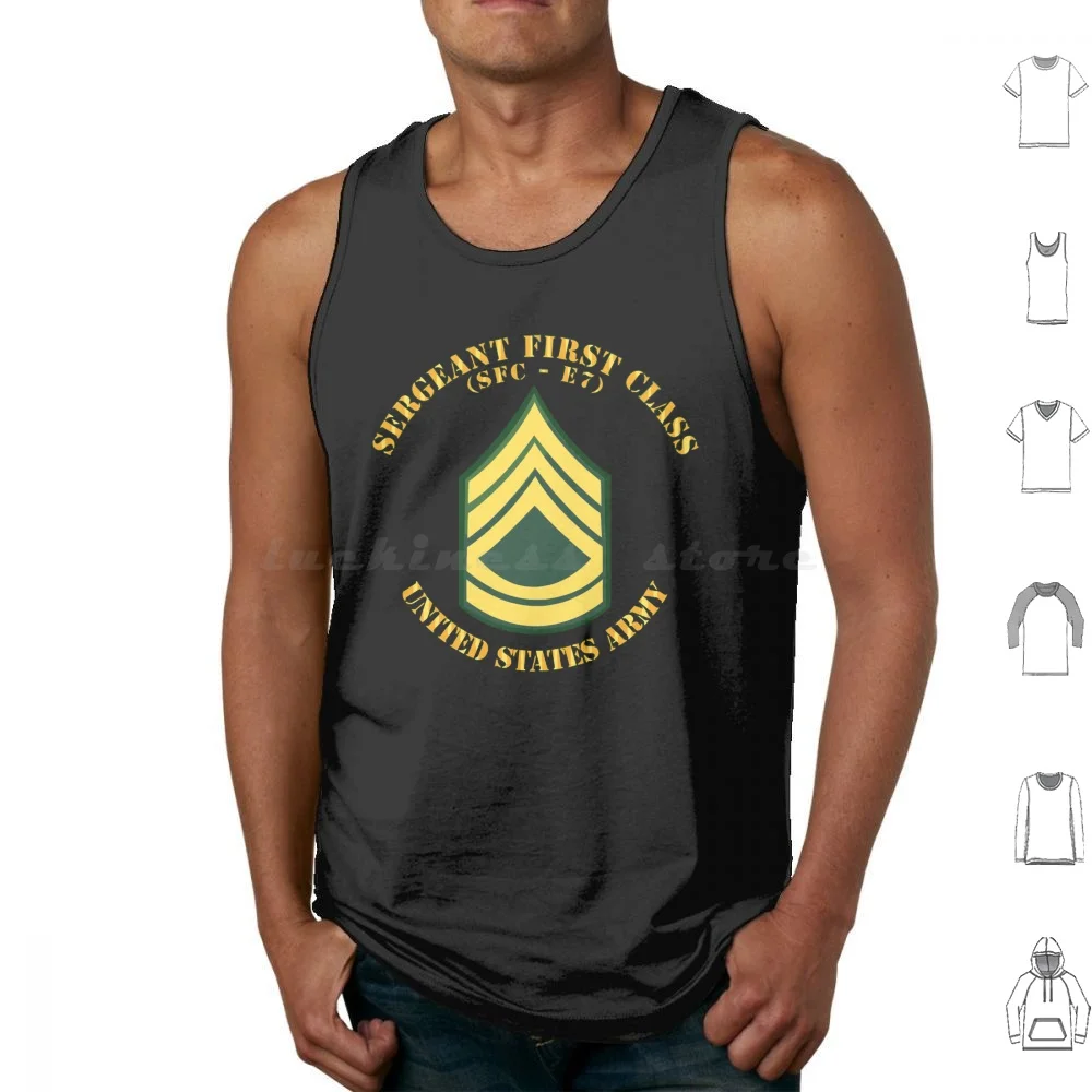 Sergeant First Class E7 Tank Tops Vest Sleeveless Regiment Airforce Sleeves Mvet E7 Armored Air Trends Insignia