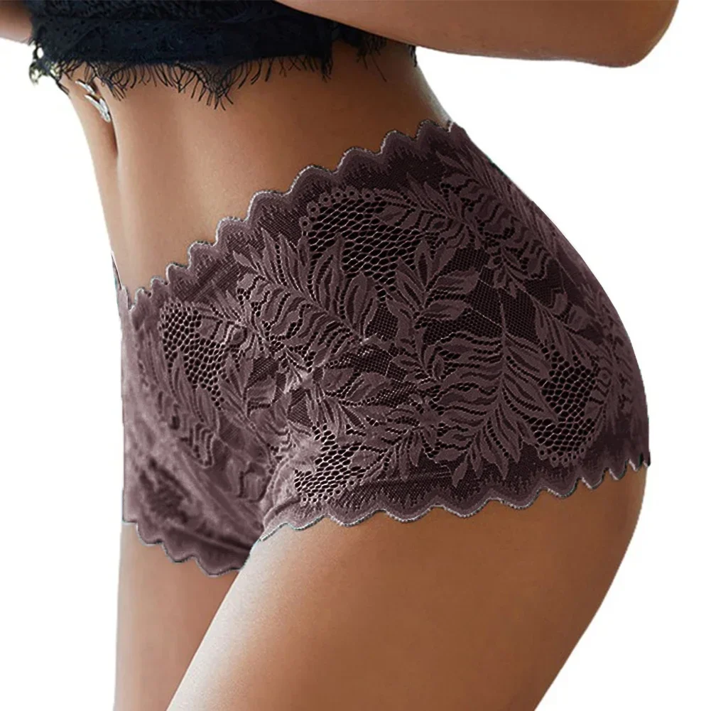 5XL Plus Size Sexy Women\'s Lace Floral Mesh Lingerie Briefs Knickers Underwear Panties Underpants Briefs Woman Clothing