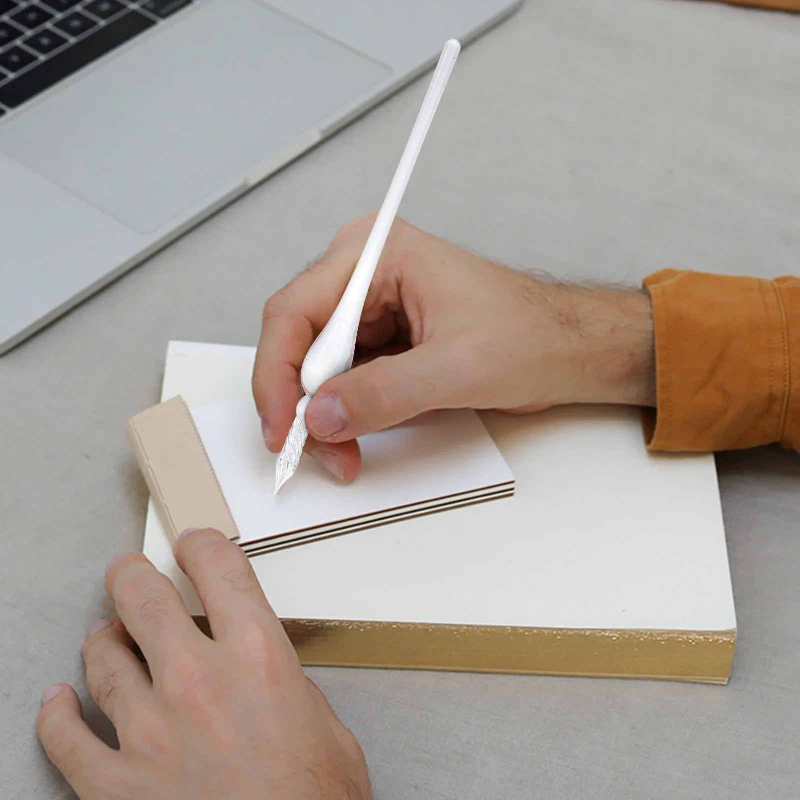 

Винтажная стеклянная ручка-кисть ручной работы из прозрачного стекла для подписи, каллиграфии, рисования, портативный легкий креативный инструмент