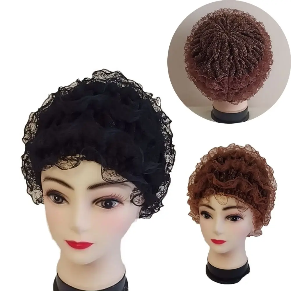 New Lace Wrap Women Turban Hat Acrylic Fibers Mesh Bonnet Hats Breathable Headband Cap Gift