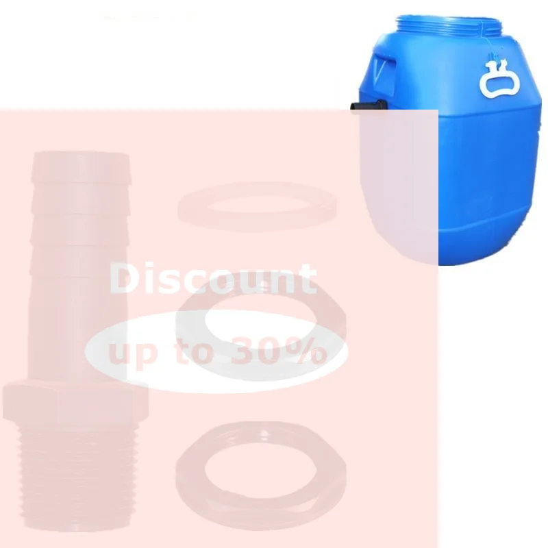 [2 Piece Mounted Rainwater  Overflow Connector 25mm Barbed Pipe Fitting Fits 1 Inch BSP Thread Anti Leakage]