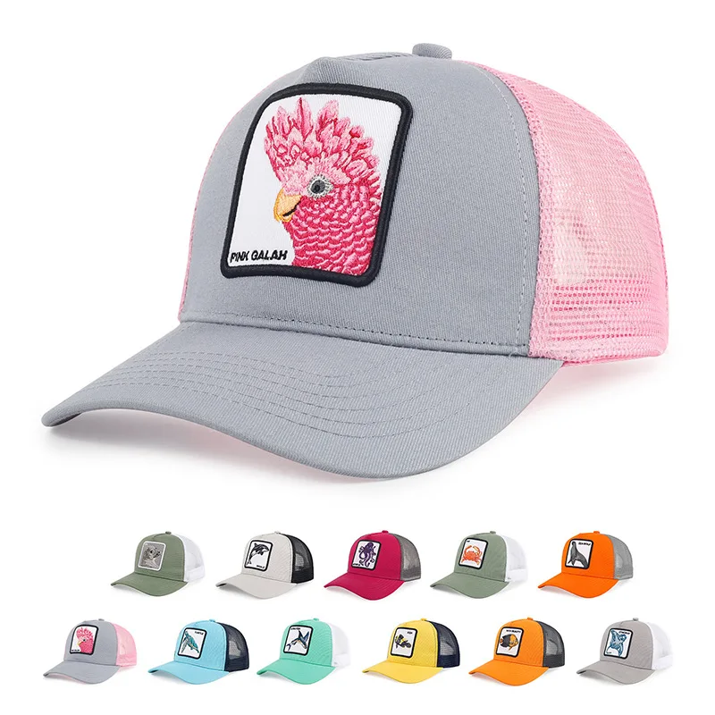 

Animal Embroidery Mesh Baseball Caps Summer Sun Protection Visor Hats High Quality Turtle Whale Crab Embroidered Cap Unisex