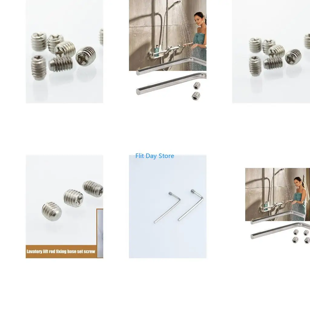 F92C Stainless Steel Shower Risers Pipe Base Set With 2 Wrenches And 4 Top Screws for Secure Installation Pipe Base Fasteners