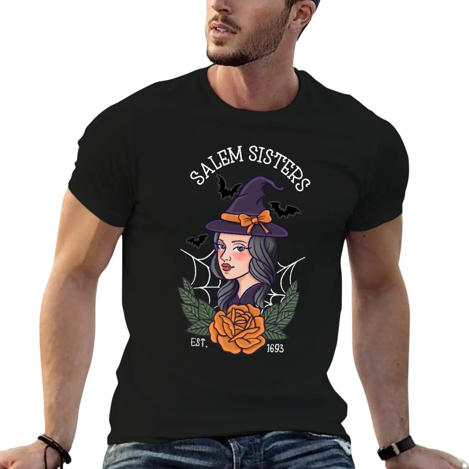 Salem Sisters - Black-Haired Witch T-Shirt Anti-Wrinkle Short Sleeve T-Shirt