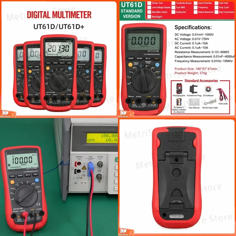 Digital Capacitance Meter Tester with Auto Range LCD Display for Capacitor Testing Multimeter Tool for Electronics Repair DIY