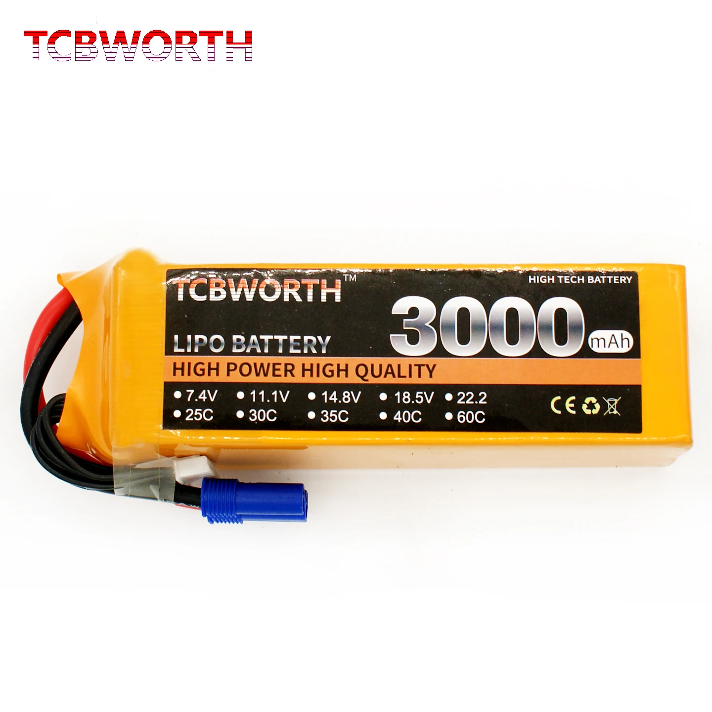 TCBWORTH 3000mAh akumulator do RC LiPo 2S 3S 4S 5S 6S dla samolotu RC samolot samolot ciężarówki łodzi zbiornik helikopter dron akumulatory 25C 35C