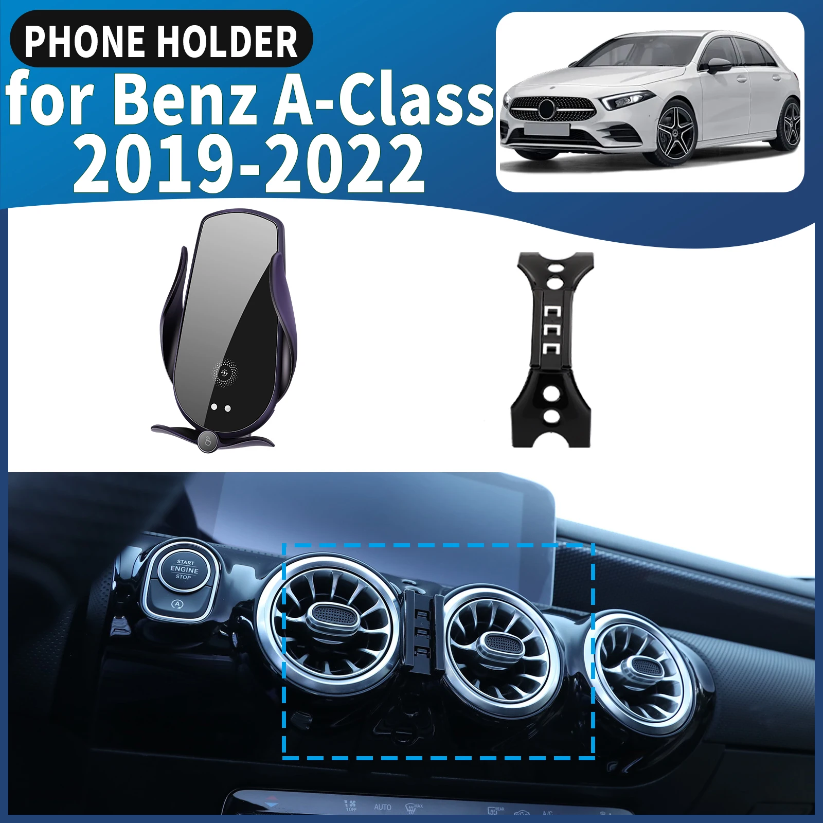 

fit for Mercedes-Benz A-Class 2019-2022 W177 Phone Holder Mount Vehicle-Specific GPS Navigation Easy Installation accessoires