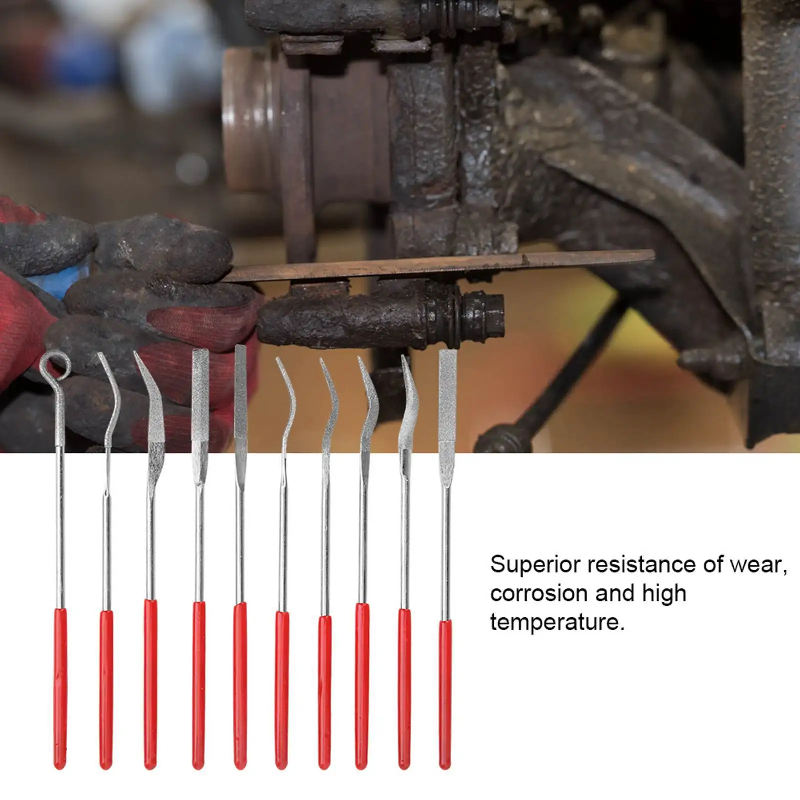 

10 шт., набор мини-алмазных напильников 3x140 мм, алмазный напильник для камня, стекла, резьбы по металлу, ручные инструменты, набор игольчатых напильников
