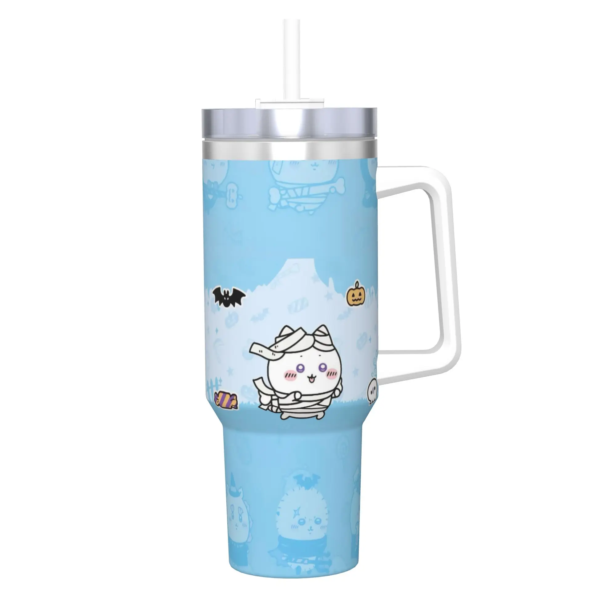 Stainless Steel Tumbler Hachiwares Halloween Chiikawas  Thermal Mug  Keep Heat Cold Drink Mugs Cup Camping Water Bottle