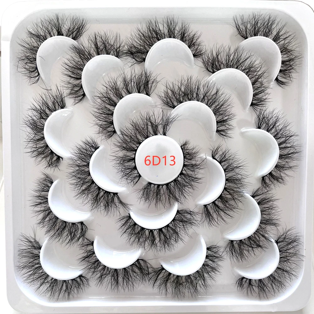 5/10 pairs of lotus 3D silk protein imitation mink hair false eyelashes chemical fiber explosion fried hair fluffy eyelashes