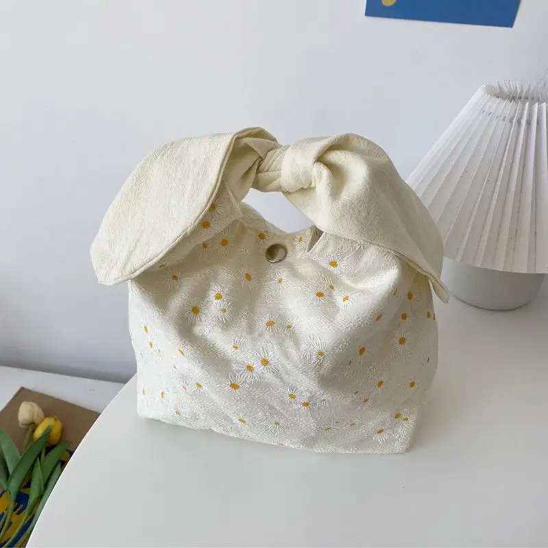 Bolsa Bento para el trabajo, fiambrera portátil con Orejas de conejo, bolsa de estudiante de cebra INS para mujer, bolsa de comida de moda para niñas, bolsos de lona