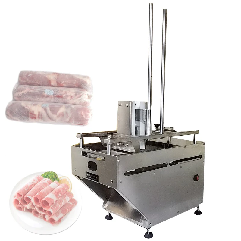 

110V 220V Single Roll Slicing Machine For Hot Pot Restaurant Butcher's Shop Meat Section Sliced Frozen Meat Chipper Machine