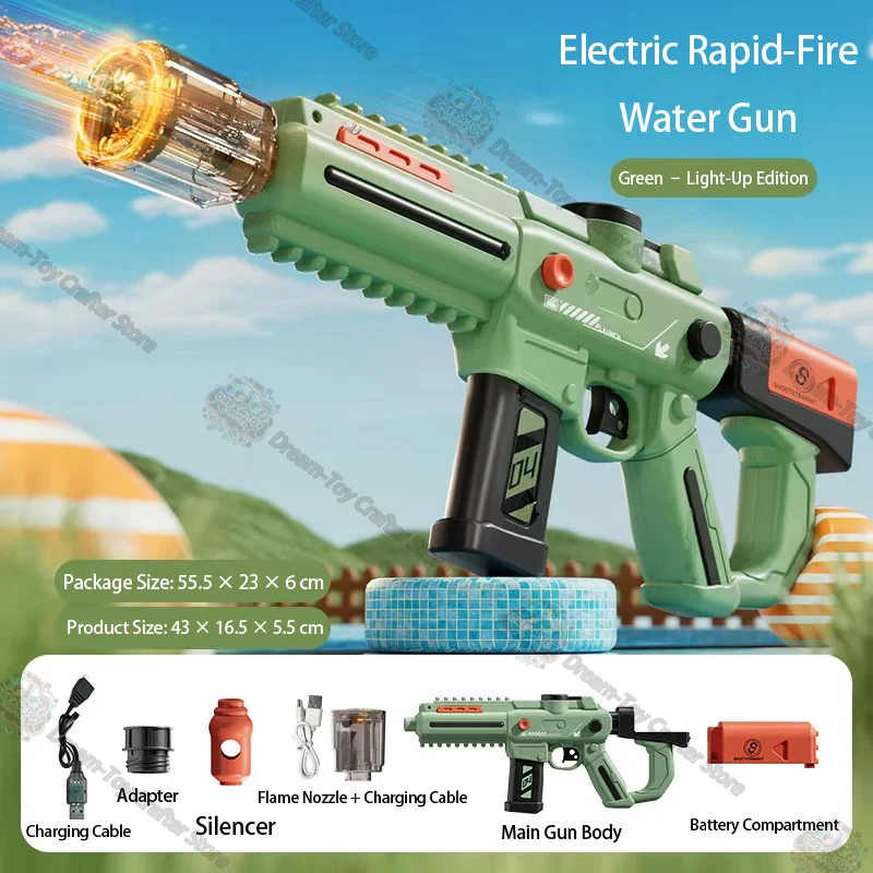 電動水鉄砲のおもちゃ子供用自動高圧強力なソーカー長距離屋外スプラッシュブラスター夏の射撃遊び