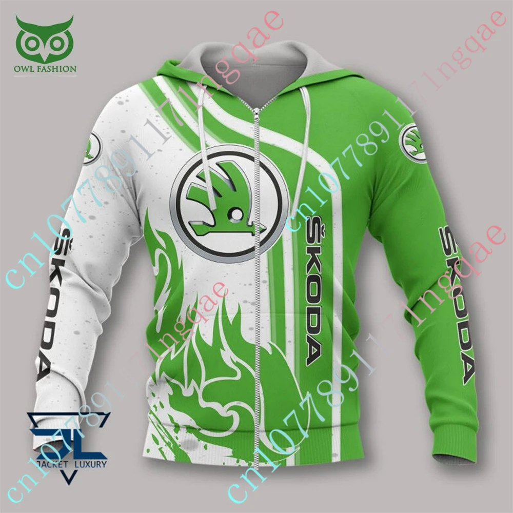 Skoda Clothing Casual Hoodies For Men Women Anime Oversize Zip Hoodies Harajuku Pullover Top Unisex Sweatshirt Custom Logo