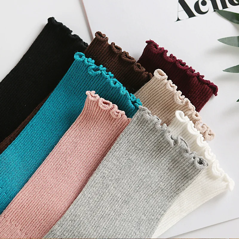 

10 пар элегантных ворсовых носков, осенне-зимние тонкие женские носки, носки средней длины в стиле ретро с грибками, модные длинные носки-трубочки