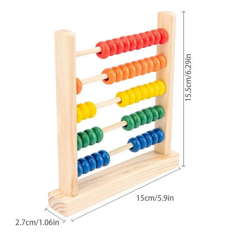 إطار المعداد الخشبي مع الخرز متعدد الألوان ، أداة العد الكلاسيكية ، بالإضافة والطرح ، ألعاب الرياضيات