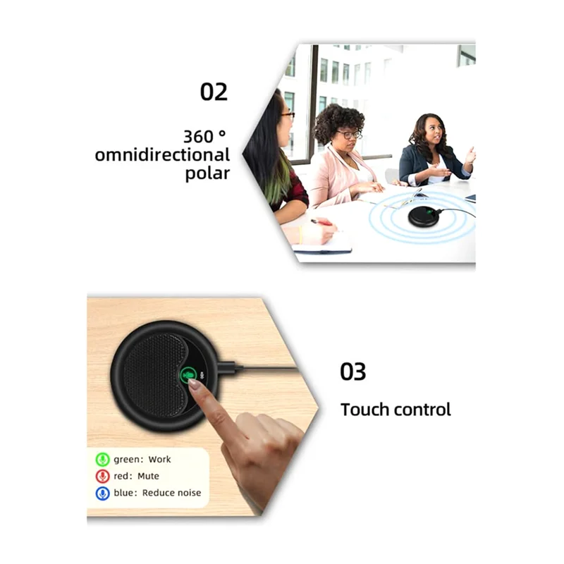 Video Conference USB Microphone,Omnidirectional Condenser Mic For PC Laptop Online Meeting Skype Recording,Chating,Zoom-ABIU