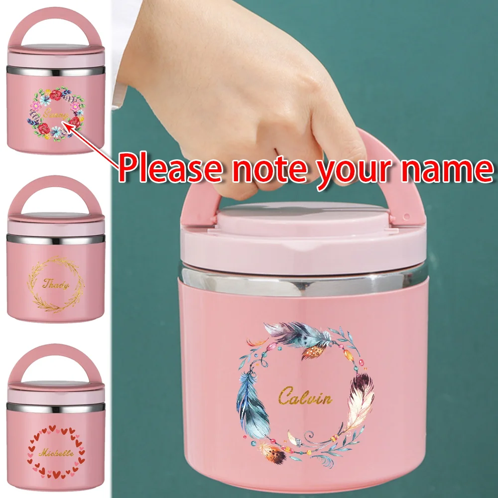 Custom Name Lunch Box Office Worker Student Bento Box Personalized Pattern Lightweight Travel Outdoor Picnic Insulated Lunch Box