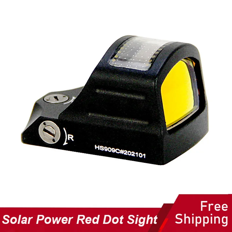 Tactical Solar Power Red Dot Sight, Holographic Reflex Sight, 2 MOA Reticle Scope, Weaver, Picatinny Mount, Extension Base, 507C