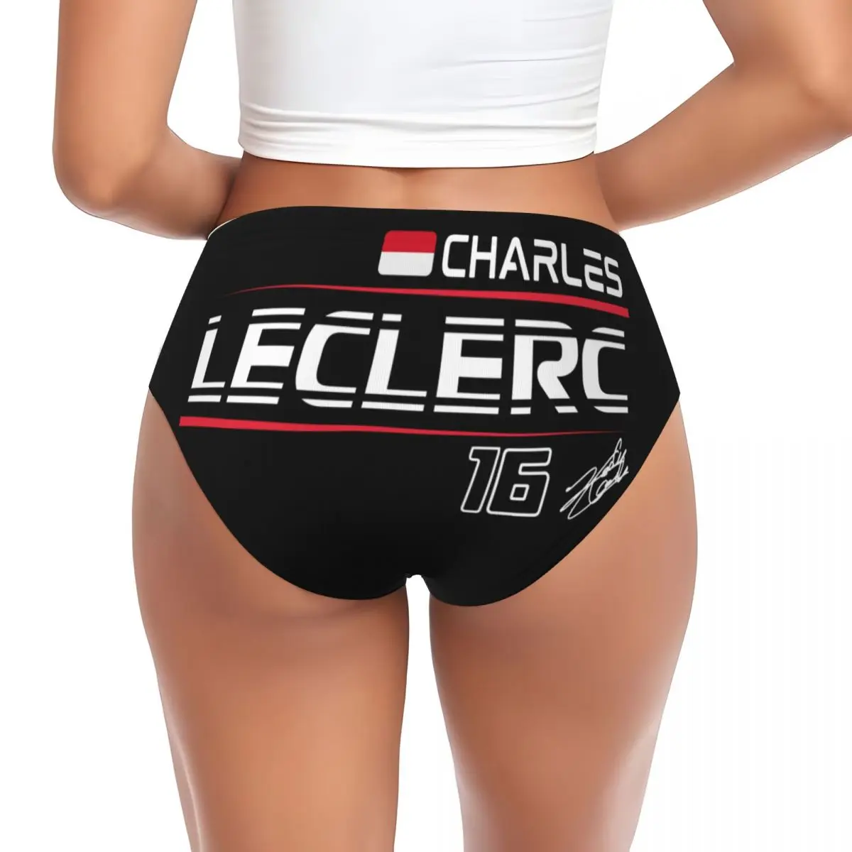 Custom Women Charles Leclerc 16 Sport Car Race Panties Underwear Female Comfort Briefs Underpants