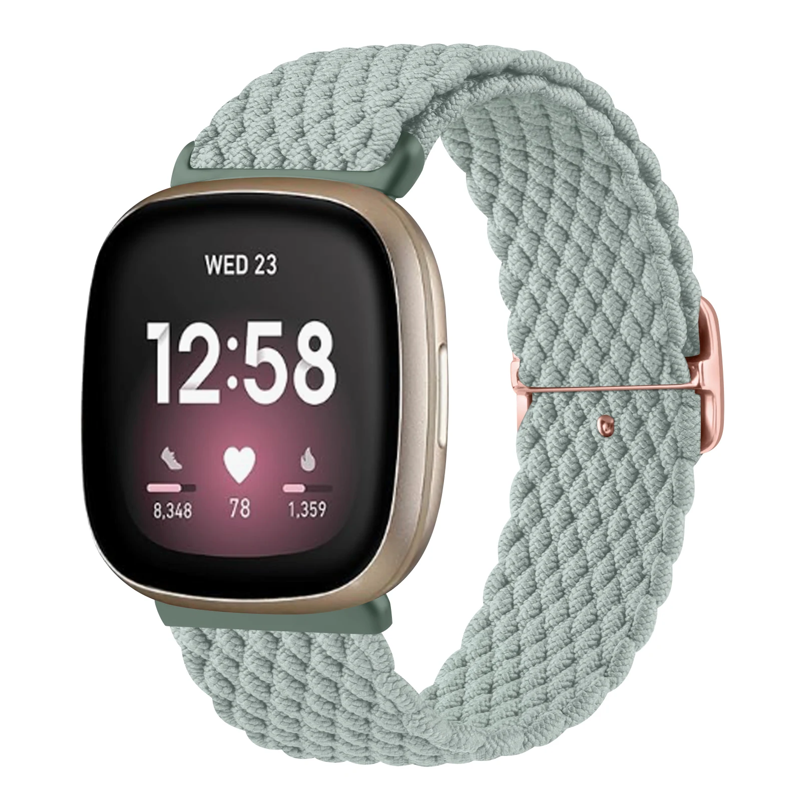 Nylon Woven Braided Watch Band for Fitbit Versa 3/Versa 4 Strap Bracelet Adjustable Wristband for Fitbit Sense/Sense 2 Watchband