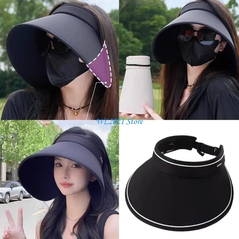 

G5GC Wide Brims Sun Hat for UPF50 Sun Protections Open Top Hat for Outdoor Activity