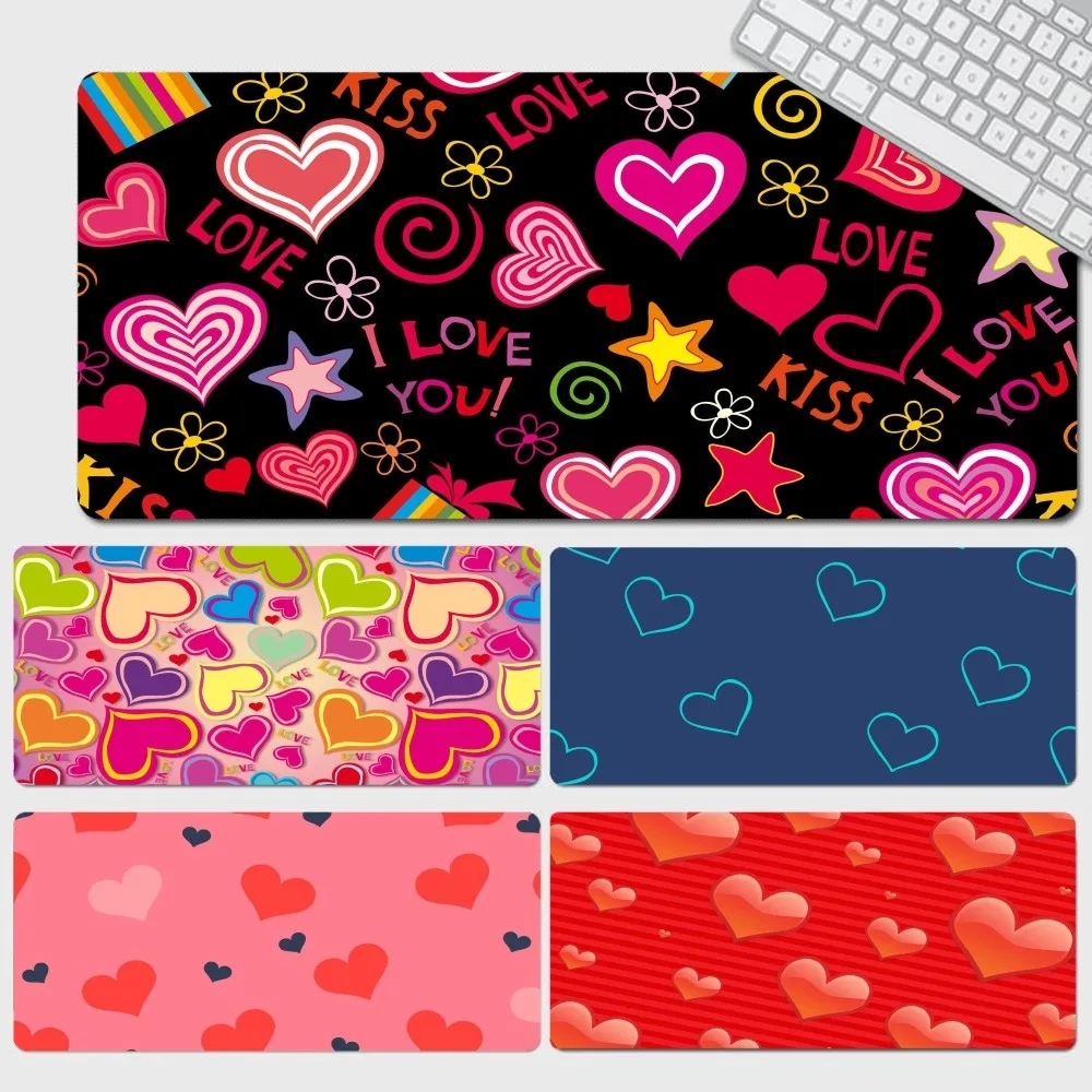 Loving Heart 80x30cm XL Lockedge Thickened Mouse Pad Oversized Gaming Keyboard Notebook Table Mat For Teen Girls Bedroom #6